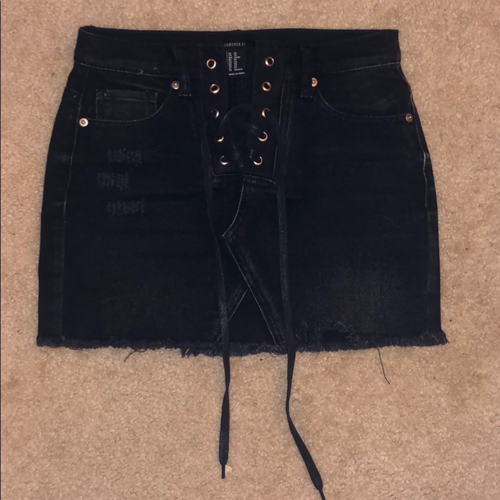 Black Denim Skirt